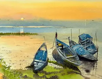 Waiting for the Fair weather- watercolor painting by Chanda Dobriyal